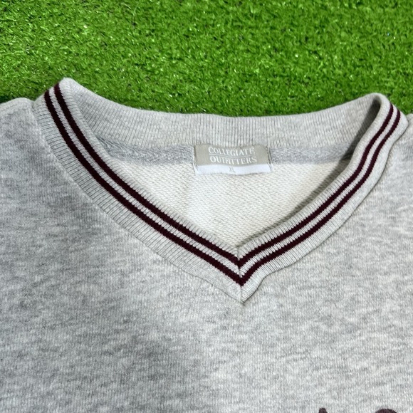 Vintage Texas A&M Sweatshirt XL Y2K Aggies Sweater 90s Pullover Striped Cotton - Picture 3 of 7